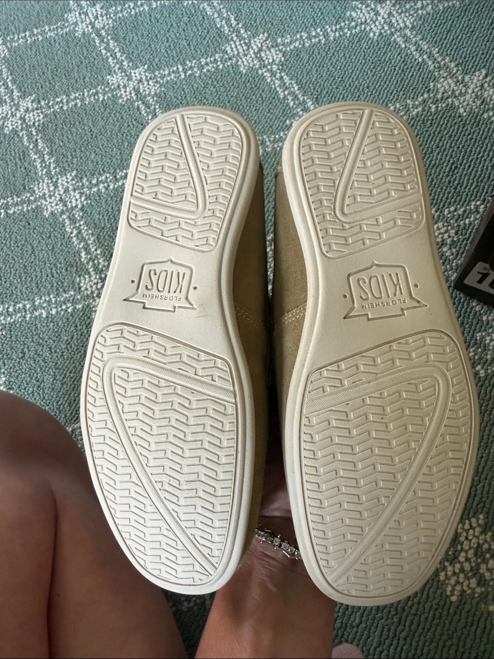 Florsheim Boys Jasper Venetian Light Tan Suede Slip-On Loafers 13.5